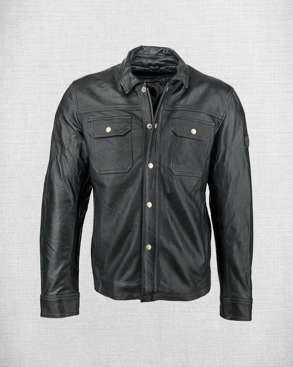 Stylish Black Leather Shirt