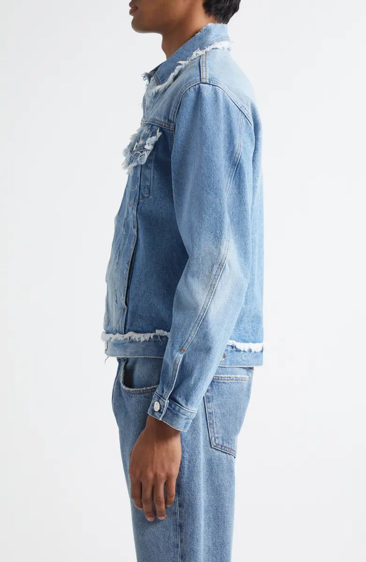 Alvarez branded denim jacket with chest flap pockets in USA