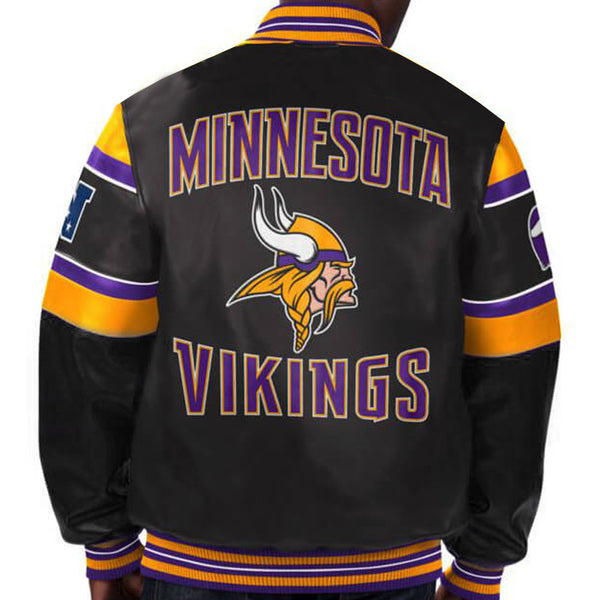 NFL Minnesota Vikings Multicolor Leather Jacket by TJS