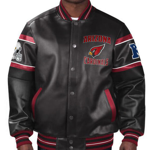 Arizona Cardinals multicolor leather jacket with team design in USA