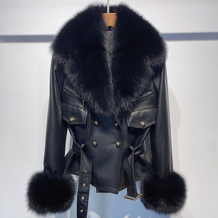 YOLOAgain Detachable Faux Fur Collar and Cuffs Genuine front view in USA