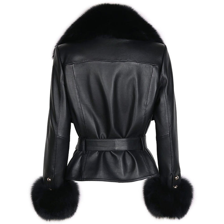 YOLOAgain Detachable Faux Fur Collar and Cuffs Genuine side view in United state market