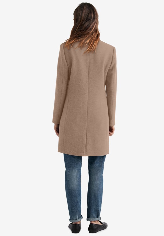 Classic style coat made from soft wool-blend fabric in USA