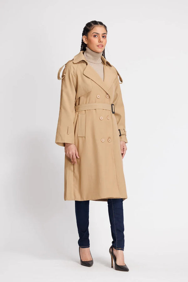 Classic womens long coat for winter in USA