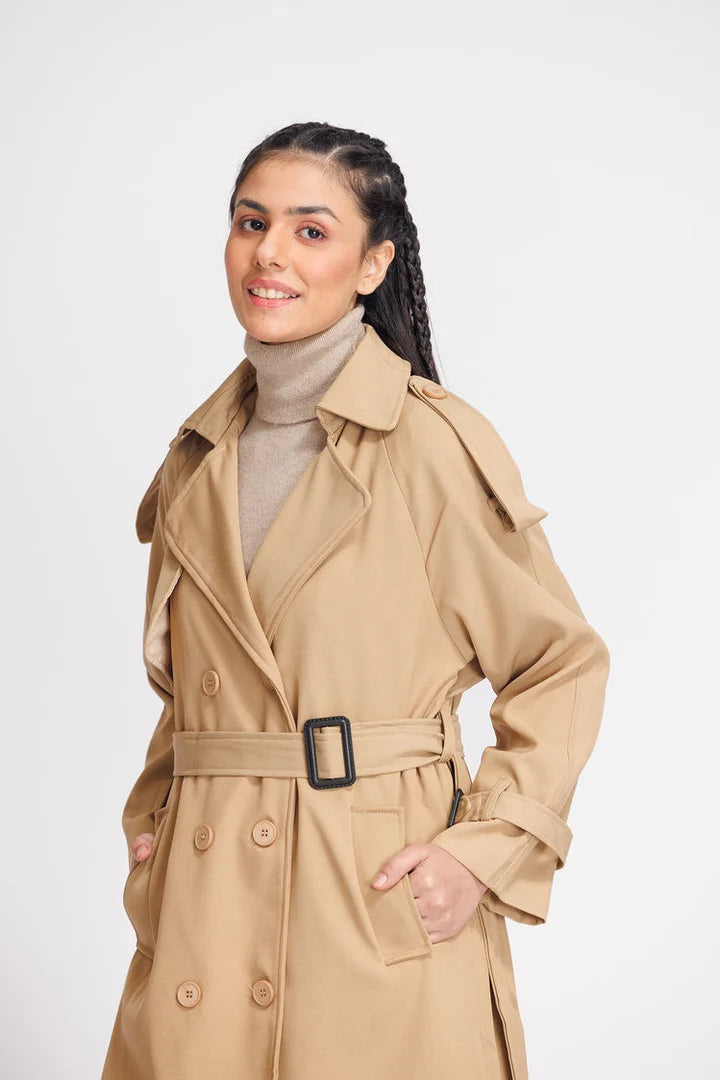 Warm wool blend long coat for women in USA