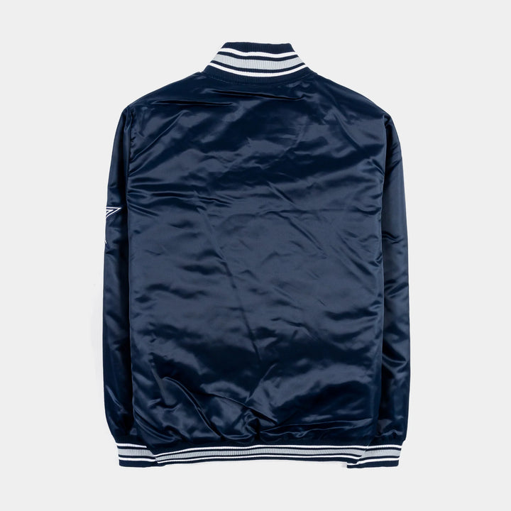 Cowboys satin varsity jacket navy blue

