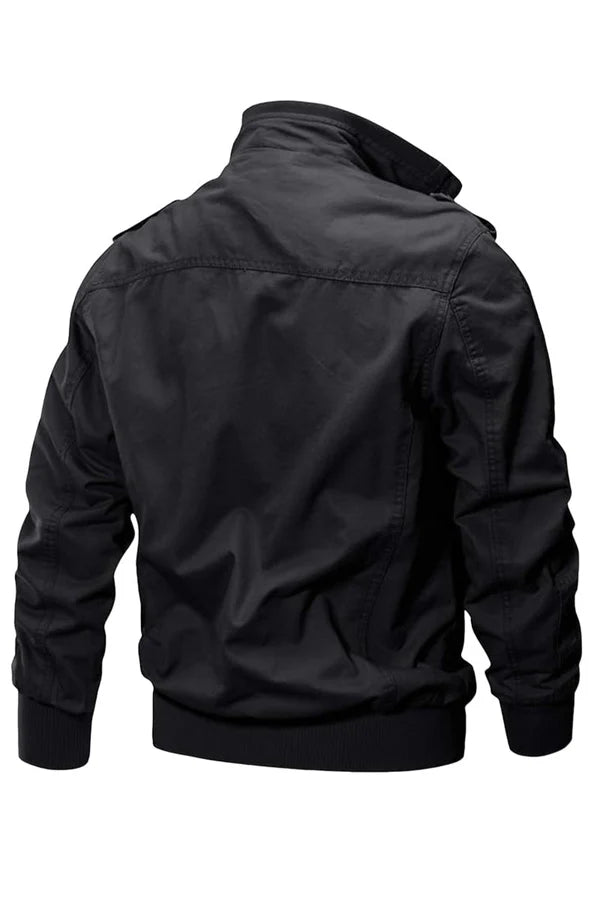 Military-Inspired Cargo Jacket with Pockets