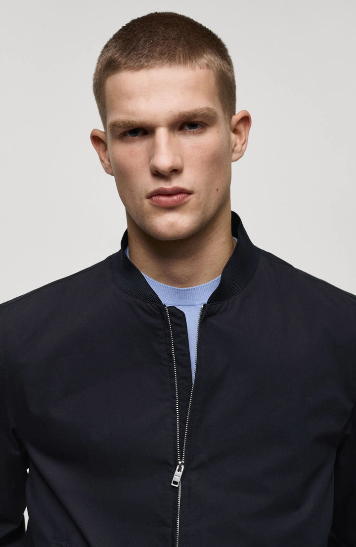 Dark Navy Cotton Bomber Jacket USA