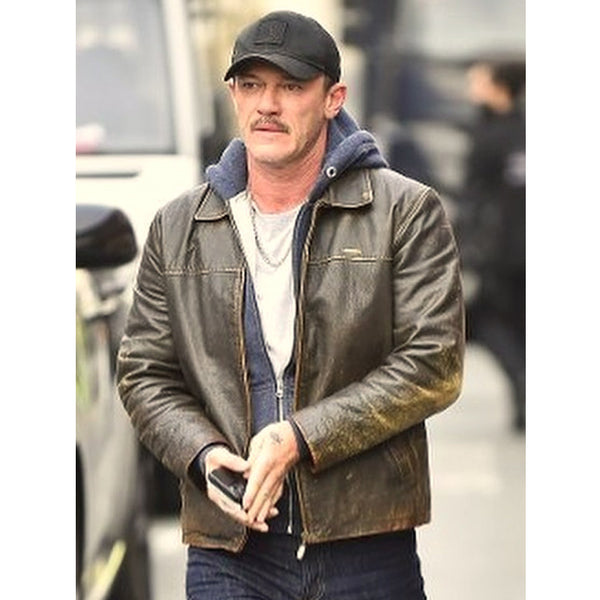 Shop 5lbs Of Pressure Luke Evans Brown Leather Jacket