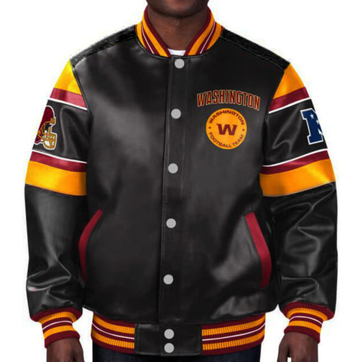 Premium leather Washington Football Team fan jacket in France style