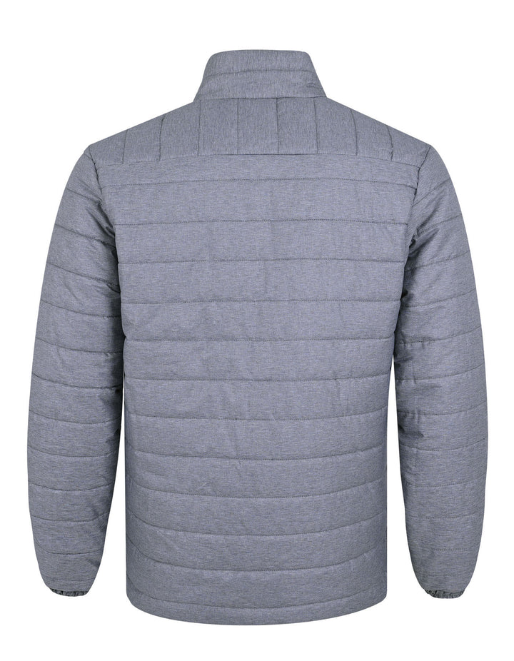 Back View Grey Plain Puffer Jacket