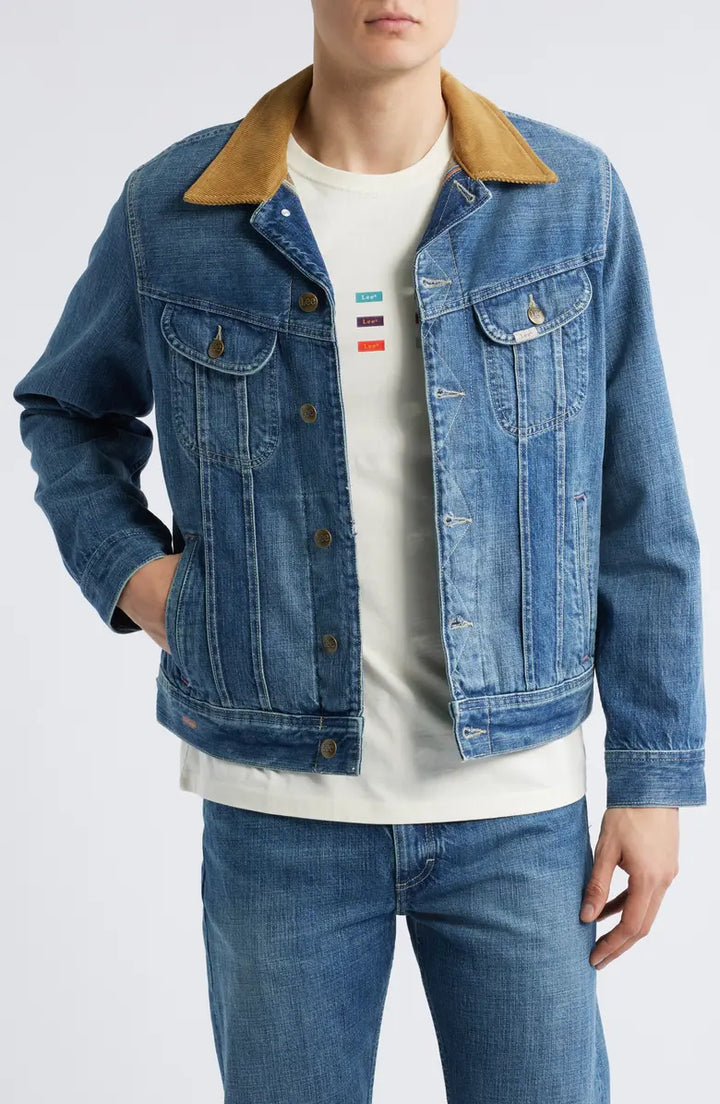 Trendy 2025 cotton denim jacket with distressed accents in USA