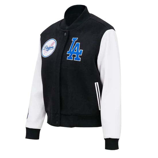 MLB Los Angeles Dodgers women’s varsity jacket, classic wool design in USA