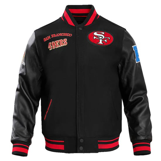 San Francisco 49ers retro classic men's rib wool varsity jacket
