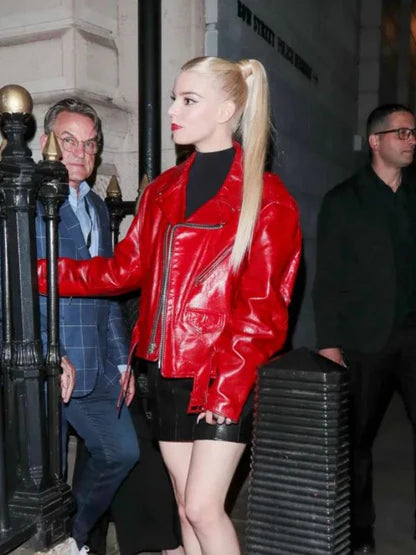Luxury Leather Jacket for Women by Anya Taylor-Joy

