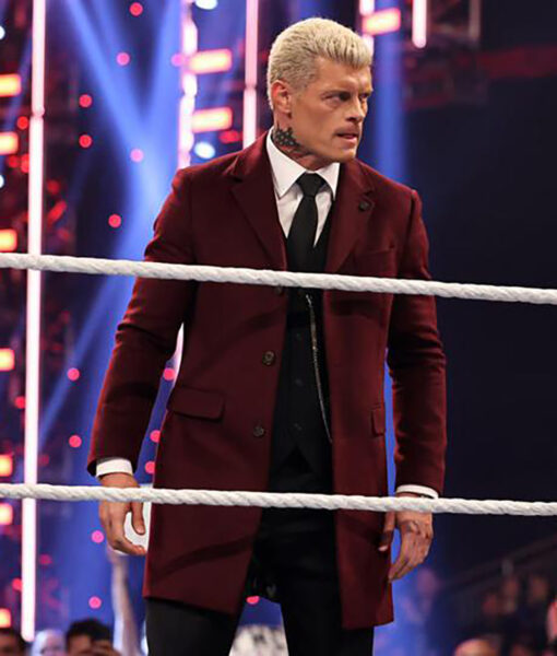 WWE Cody Rhodes red trench coat fashion in United state market