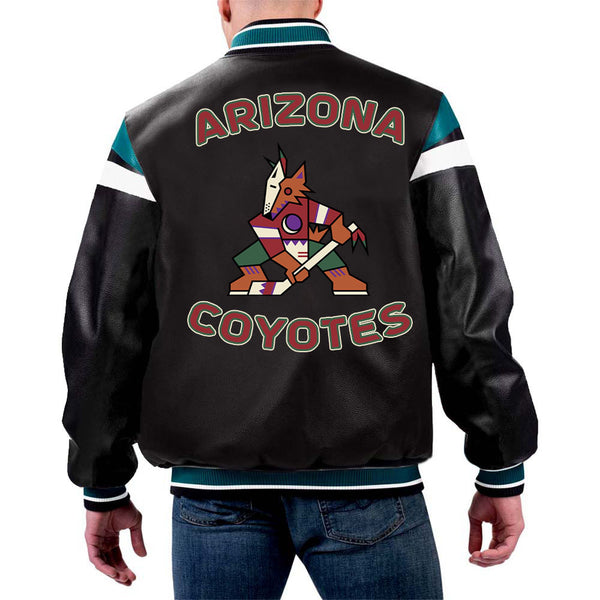 NHL Jacket in Leather - Arizona Coyotes in Black by TJS
