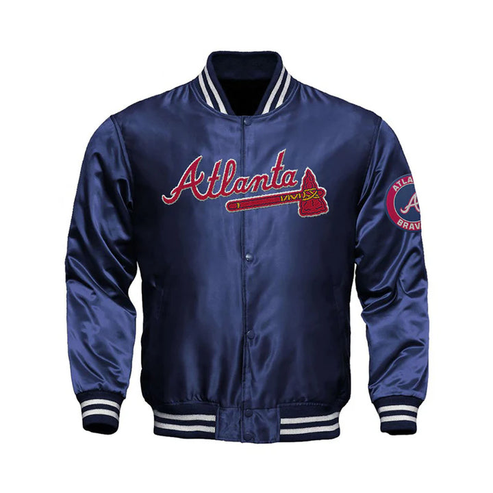 Atlanta Braves Starter Locker Room Satin Varsity Full-Snap Jacket