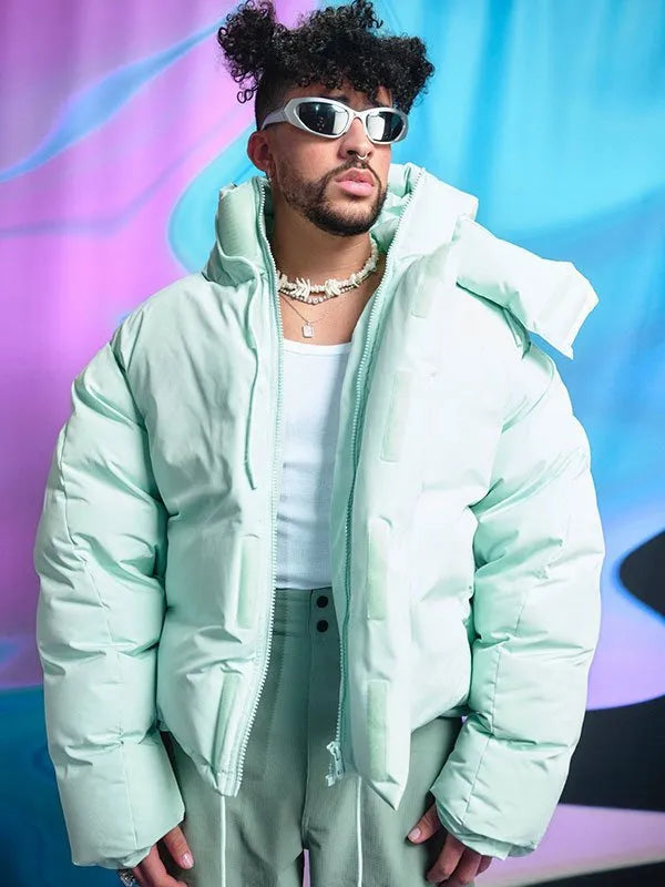 Bad Bunny puffer hooded jacket from American Music Awards in USA