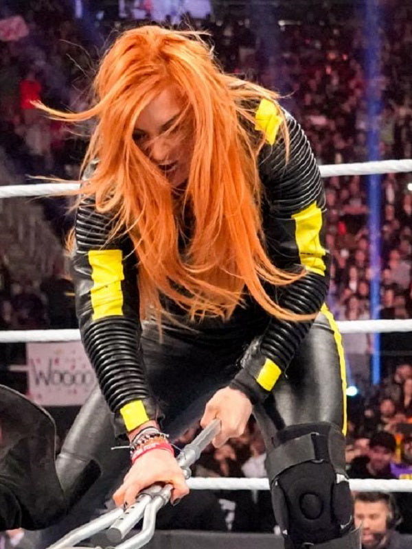 Trendy biker jacket worn by Becky Lynch in USA