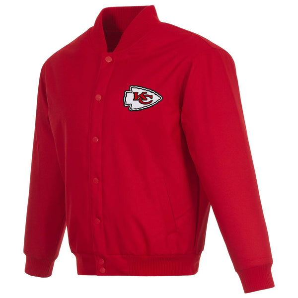 Shop Kansas City Chiefs Poly Twill Varsity Jacket - Red