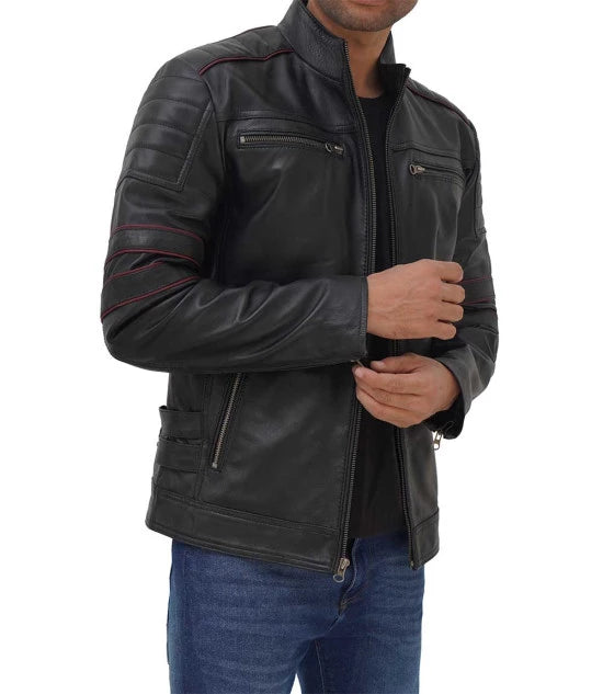 Cafe racer style men's motorcycle jacket in German market