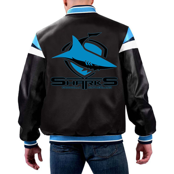 NRL Cronulla-Sutherland Leather Jacket by TJS