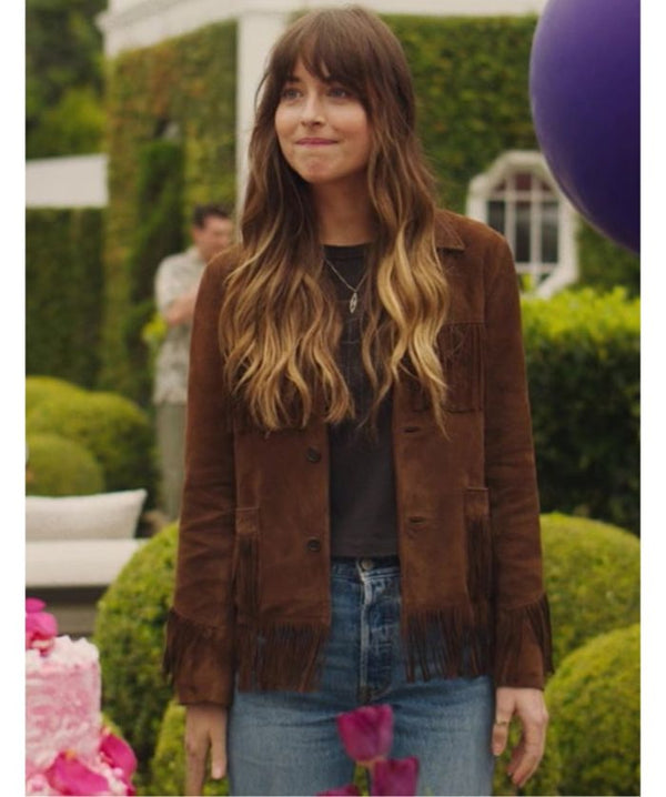 Dakota Johnson High Note Suede Leather Jacket