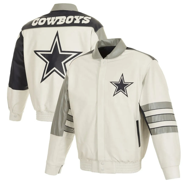 Shop Dallas Cowboys Bomber Varsity Full Bomber Leather Jacket