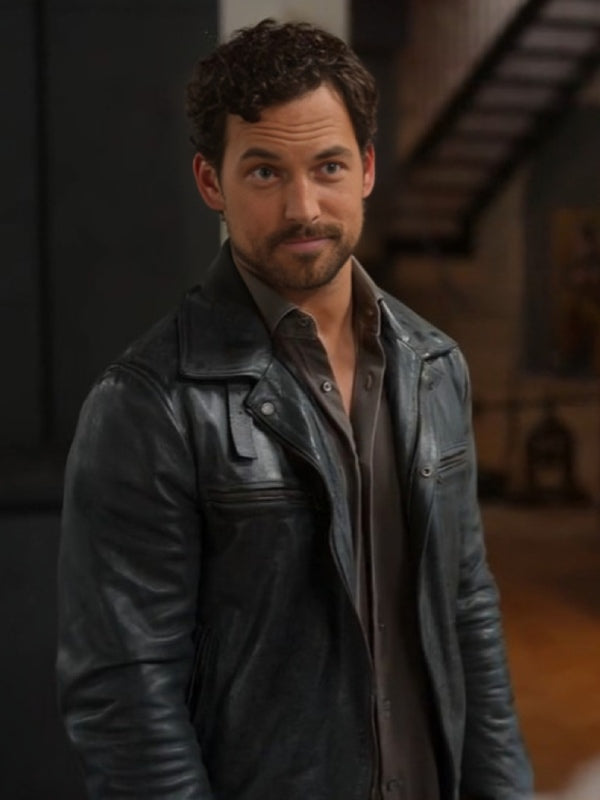 Chic Leather Jacket Worn by Giacomo Gianniotti in Deceitful Love 2024
