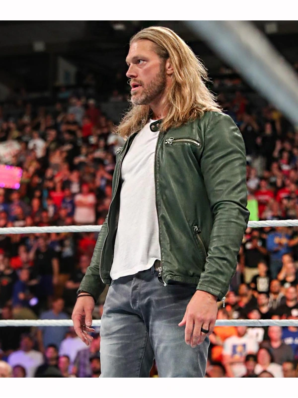 Stylish green leather jacket inspired by WWE Edge