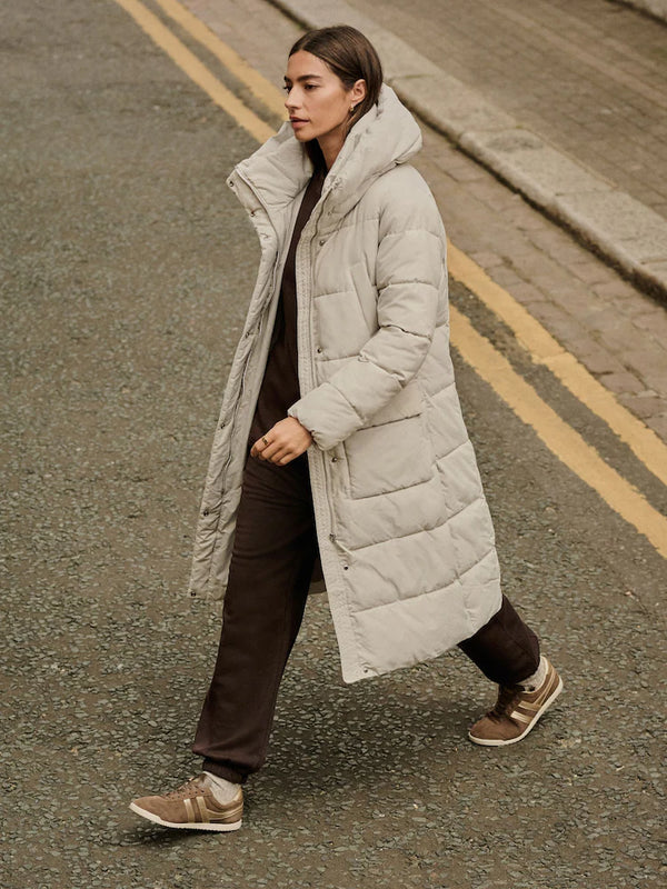 Shop Cream Shower Resistant Padded Hooded Coat