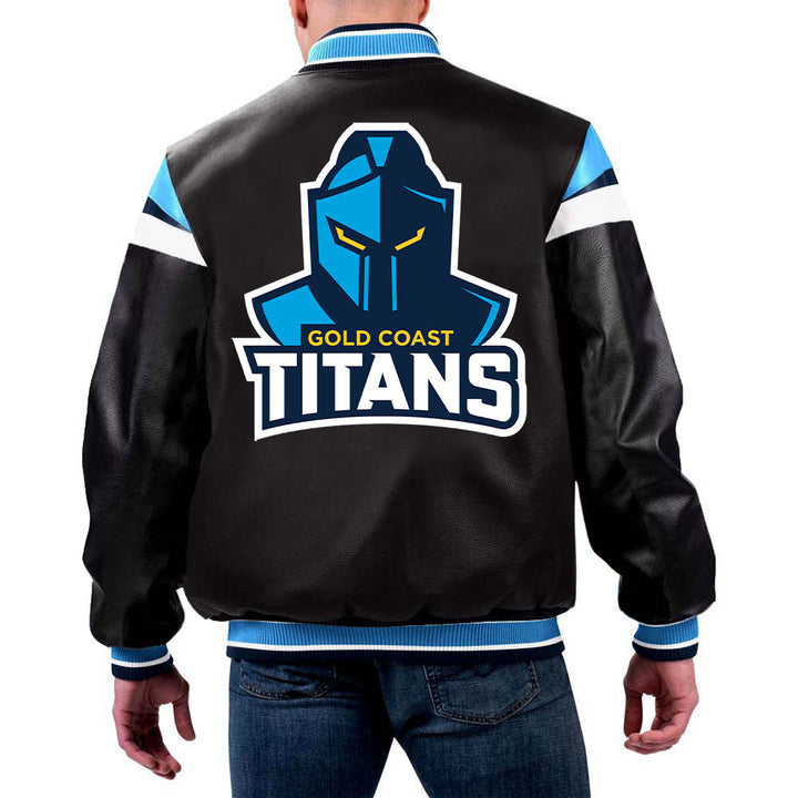 NRL Dolphins Leather Jacket by TJS in France style