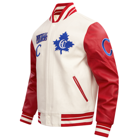 Montreal Canadiens Men's Retro Classic Wool Varsity Jacket ribbed cuffs