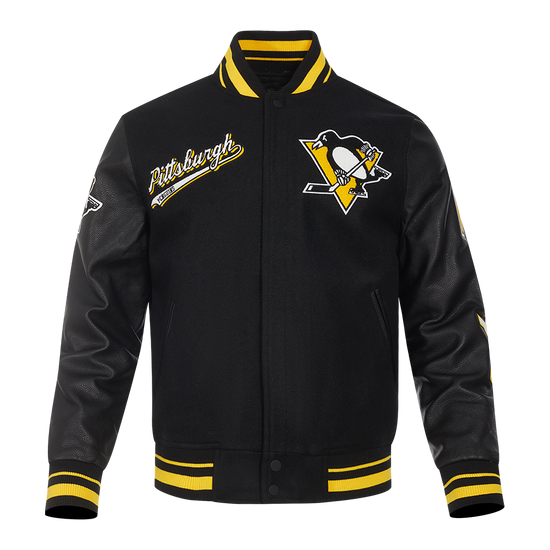 Pittsburgh Penguins Script Tail Wool Varsity Jacket for men in USA