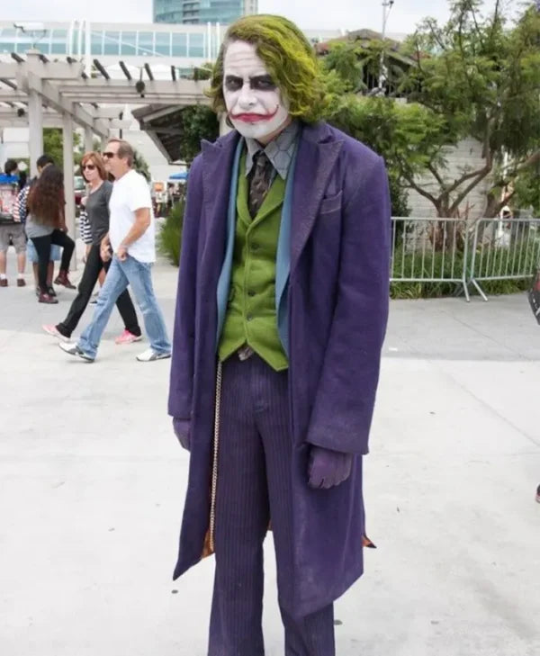 Shop Halloween Joker Costume Purple Long Trench Coat
