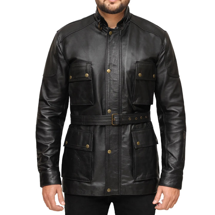 Mens Trench Coat-Black