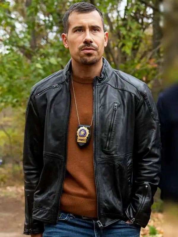 Shop Joe Velasco Law and Order SVU S26 Black Leather Jacket
