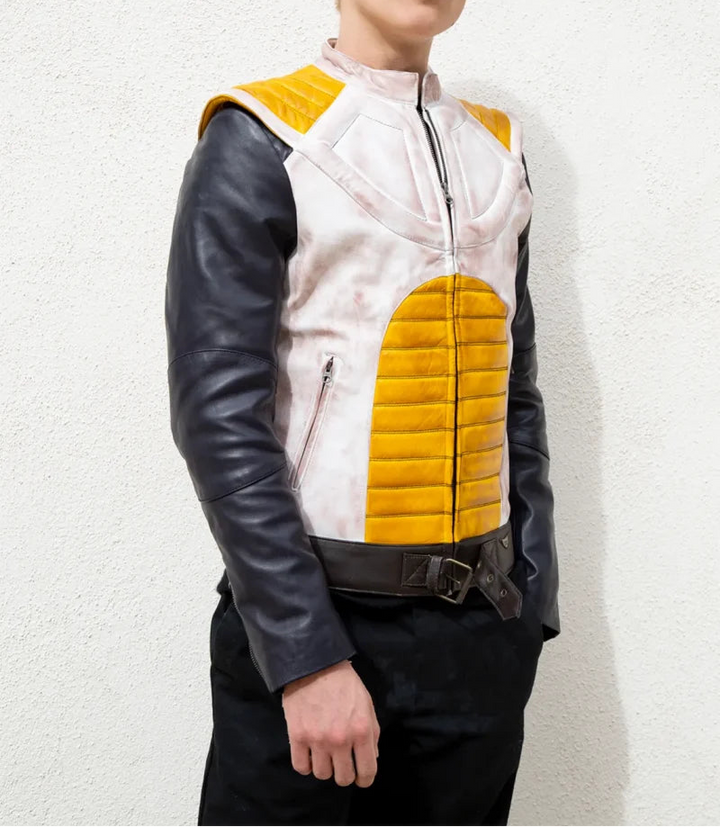 Prince Vegeta themed Dragon Ball Z leather jacket for men in USA