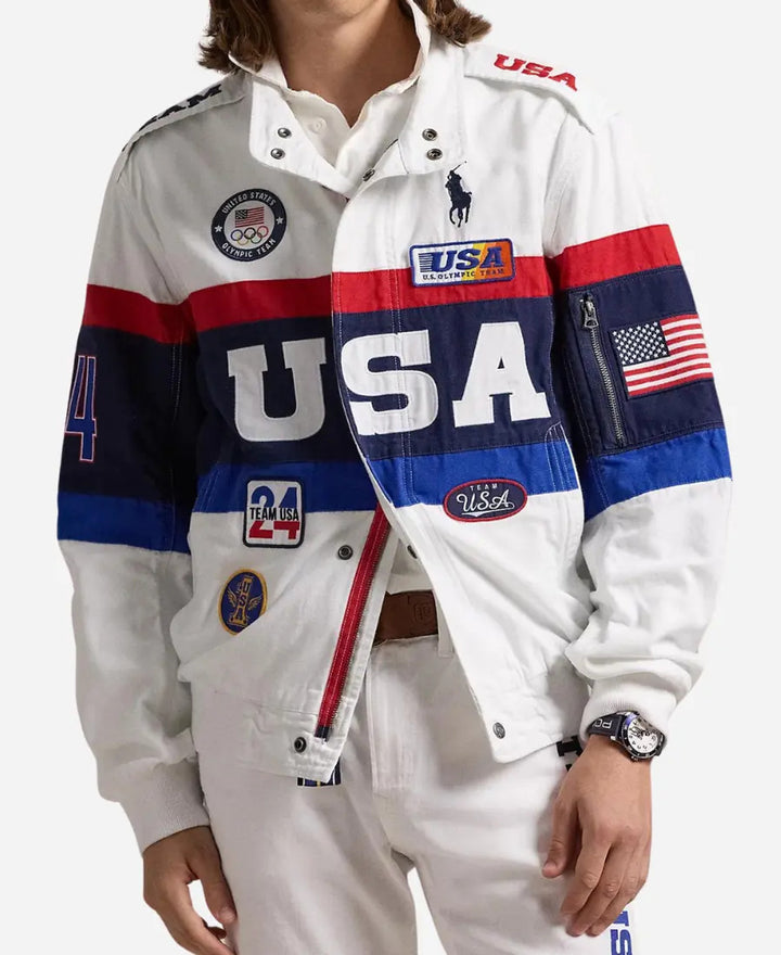 Lady Gaga 2024 Olympics Team Leather Jacket in USA