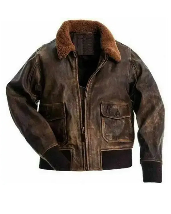 Shop Men Distressed Flight Bomber Jacket