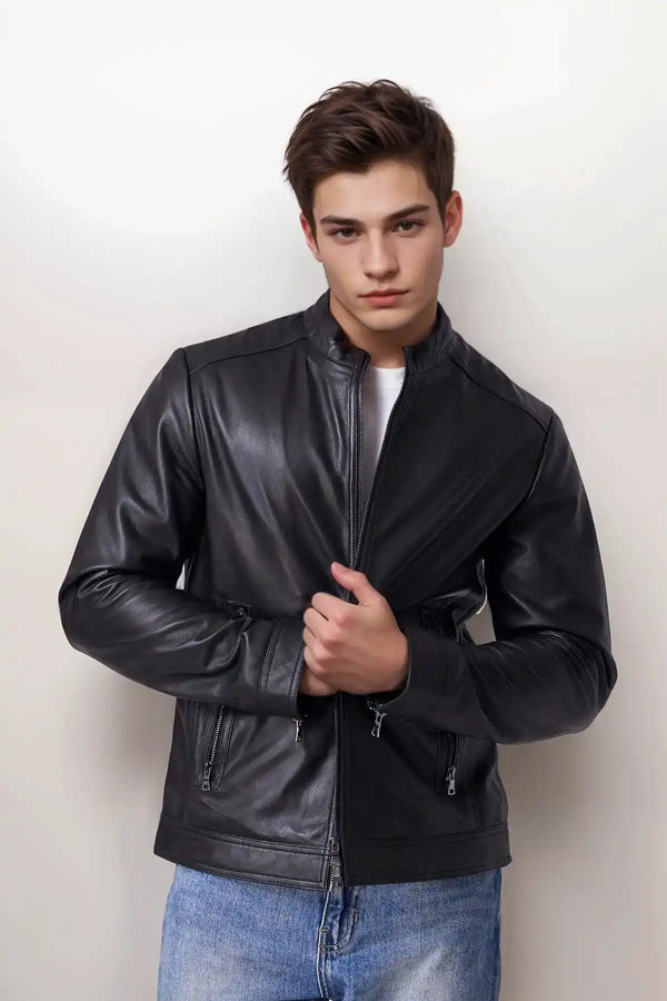 Men Club Night Classic Leather Jacket