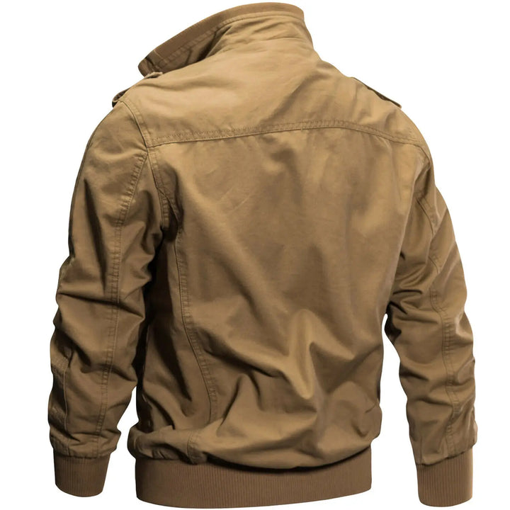 Autumn Military Style Bomber Jacket Brown