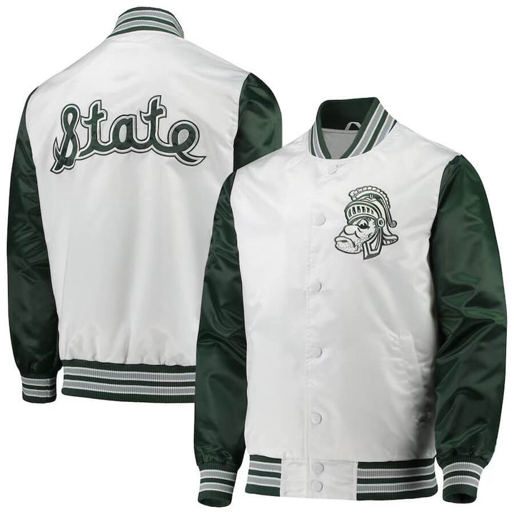 Green and white Michigan Jacket