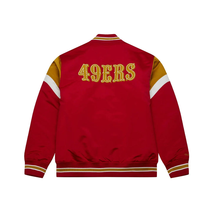 49ers NFL red satin bomber jacket

