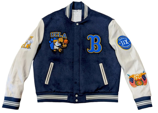 Vintage UCLA Bruins letterman varsity jacket showcasing iconic NCAA team branding and timeless style