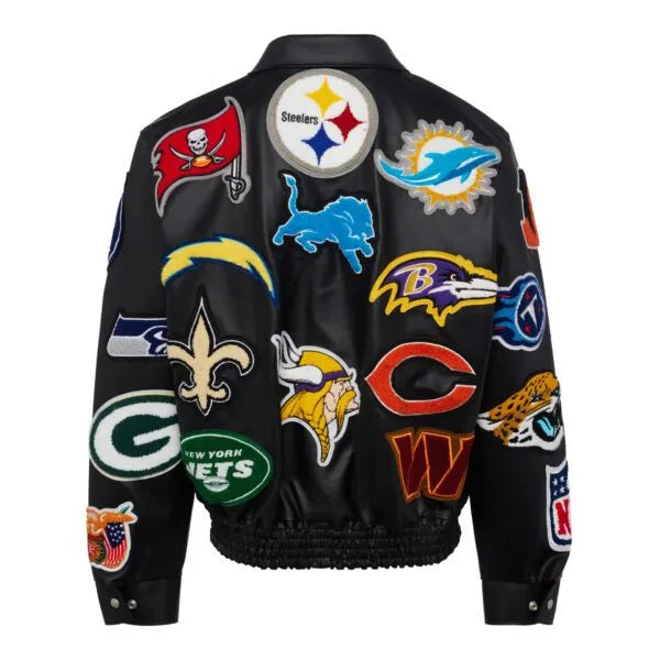 Stylish Jeff Hamilton leather jacket for NFL fans in American style