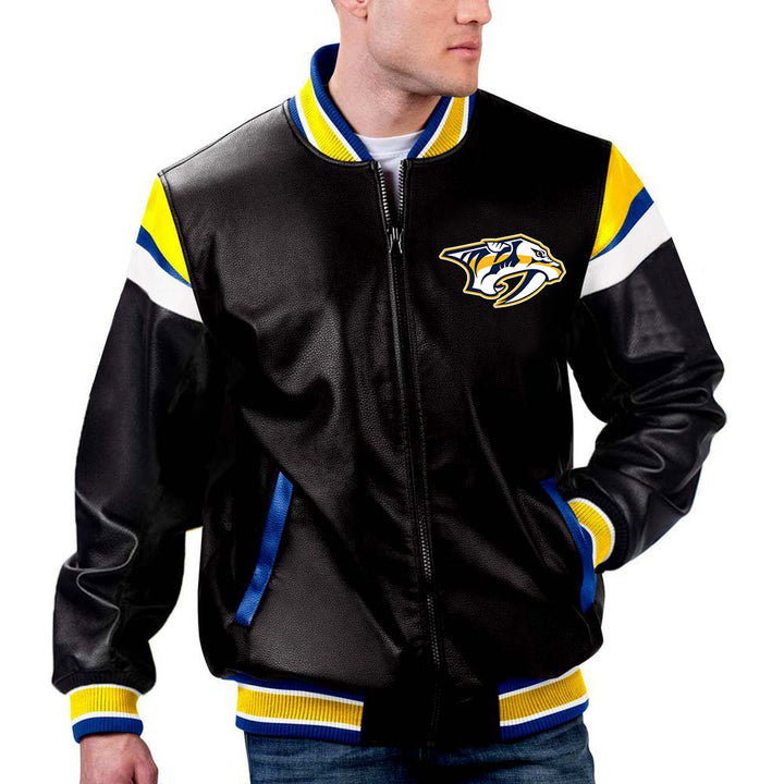 TJS NHL Nashville Predators Leather Jacket in France style