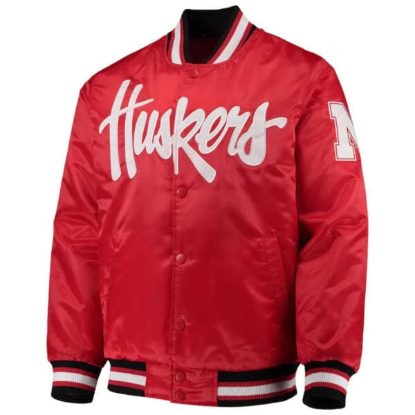 Nebraska-Cornhuskers-O-Line-Full-Button-Satin-Jacket