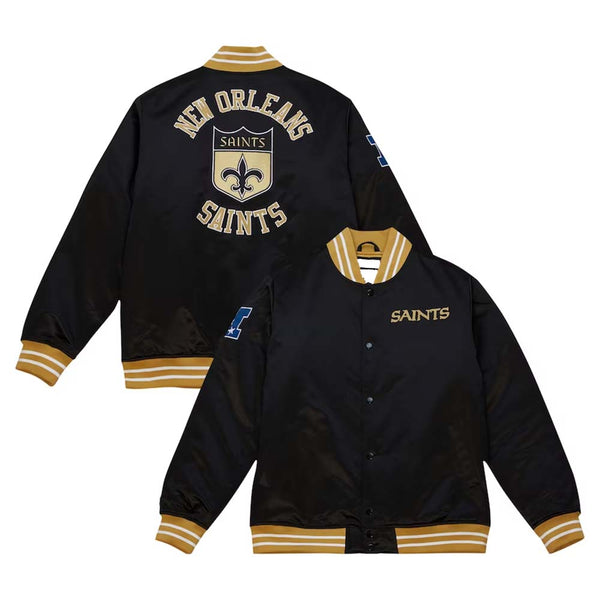 NFL New Orleans Saints Mitchell Ness Satin Jacket by TJS